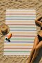 Premium 100% Cotton Striped Unisex Beach Towel High Water Absorbency Soft Textured - 4