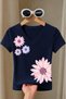Women's Floral Printed Basic Daily Use V-Neck Slim Fit Lycra T-Shirt - 3