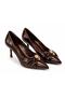 Women’s Pointed Toe High Heel Pumps – Slip-On Dress Heels with Gold Detail - 4
