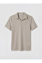 Xside Beige Polo Collar Men's T-Shirt - 7