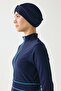 Fully Covered 3-Piece Hijab Swimsuit 6186 Navy Blue - 2