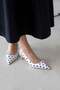 Molly Women's Heeled Satin Shoes White Polka Dot