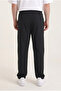 Men's Black Loose Fit Parachute Double Pocket Trousers - 5