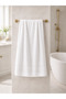 Premium Bath Towel 100X200 cm 1100 Grams 100% Cotton Pitikare Patterned White Towel - 2