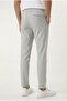 Men's Gray Striped Jogger Slimfit Patterned Buttoned Zipper Trousers - 6