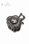 Flower Stone Dark Gray Shiny Metal Mini Premium Latch Buckle