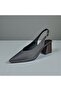 Women's Genuine Leather Pointed Toe Thick Heel Shoes - 4