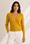 Mustard V-Neck 100% Organic Cotton Buttoned Knitwear Cardigan