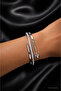 Stainless Steel Silver Stone Cuffed Steel Bracelet - 2