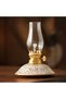 Vintage-Style Ceramic Oil Lamp with Kiln-Transformation Glaze – Handmade Decorative Hurricane Lamp