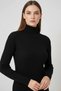 Women's Turtleneck Straight Cut Knitwear Black Dress - 3
