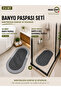 2-Piece Oval Bath Mat Set - 38X58 cm Water Absorbent Mat and 37X69 cm Massage Non-Slip Shower Mat - 4