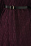 Women's V-Neck Belted Burgundy Two-Piece Set - 6