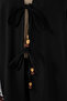 Women's V-Neck Floral Patterned Viscose Black Double Set - 5