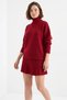 Women's Turtleneck Pleated Skirt Knitwear Red Two-Piece Set