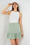 Women's Ruffled Hem Mint Skirt