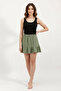 Women's Ruffled Hem Green Skirt - 3