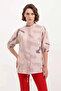 Women's Oversize Patterned Viscose Beige Shirt - 4