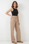 Women's High Waist Denim Wide Leg Mink Palazzo Trousers - 3