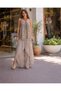Mink Color Italian Silk Trousers and Blouse Set - 7