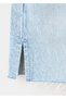 Paçaları dikişsiz denim şort - 5