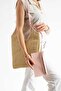 Natural Wicker Textured Double Bag Set Daily Use Large Size Shoulder and Hand Bag (Length 27 cm Width 30 cm)