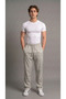 Men's Gray Comfortable Fit Loose Cut Baggy Parachute Pants with Side Pockets - 3