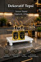 Marble Patterned Concrete White Oil Pot Base Presentation Tray 12X24 cm Decorative Kitchen Accessory Coffee Serving Tray Spice Rack Stand - 2