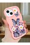 iPhone 14 Compatible Case Camera Protector Pink Silicone Couple Phone Case Butterfly Pattern
