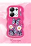 Poco M6 Pro 4g Compatible Case Camera Protector Red Silicone Couple Phone Case Butterfly Pattern - 2