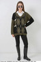 Women's V-Neck Diamond Patterned Knitwear Khaki Sweater - 3