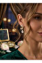 Brass Gold Color Zircon Stone Crane Bird Model Dangle Earrings - 2
