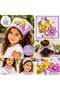 Lilac Teddy Bear Patterned Cotton Fabric Bandana Scarf Neck Scarf Children's Hair Band Accessory Pink