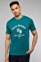 Typography Print T-Shirt with Crew Neck and Short Sleeves