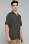 Textured Knit Shirt with Revere Collar and Short Sleeves - 4