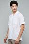 Striped Shirt with Revere Collar and Short Sleeves - 2