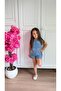 Girl's Sparkling Stone Bow Detailed 2-Piece Denim Set - 5