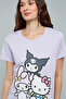 Hello Kitty & Friends Print Nightdress with Crew Neck and Short Sleeves - 3