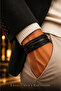 Men's Black Multi-Braided Steel Locking Leather Bracelet