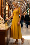 Women's Heart Collar Sleeveless Maxi Woven Dress Shoulder Tie Detail Brode Pattern Lined Daily Casual