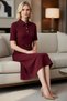 Women's Polo Collar Short Sleeve a Line Midi Dress Belted Accessory Detailed Comfortable Casual Modern Stylish Elegant - 3