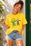 Sun and Moon Character Printed Unisex Oversize T-Shirt – Cotton Crew Neck Casual T-Shirt