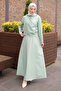 Water Green Dress with Button Detail - 2