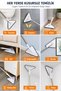 (1 Piece of Spare Cloth) Triangular Glass Cleaning Mop 360 °   Lightweight and Practical Glass Tile Wall Cleaning Mop with Rotating Head - 2