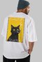 For the Love of Cats 29 Cats Printed White Oversize T-Shirt 100% Cotton Unisex Cat Lover Premium Design - 7