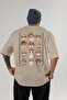 30 Cats for Cat Lovers Printed Beige Oversize T-Shirt 100% Cotton Unisex Cat Lover Premium Design - 2