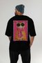 For the Love of Cats 118 Cat Printed Black Oversize T-Shirt 100% Cotton Unisex Cat Lover Premium Design - 5