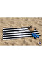 Black and White Patterned Cotton Digital Printed Young Boys' Beach Bath Towel - 4
