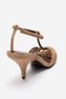 Ovier Dark Beige Women's Heeled Shoes with Suede Accessories - 5