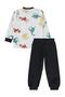 Dinosaur Printed Pajama Set for 2-5 Years Old - Gray - 3
